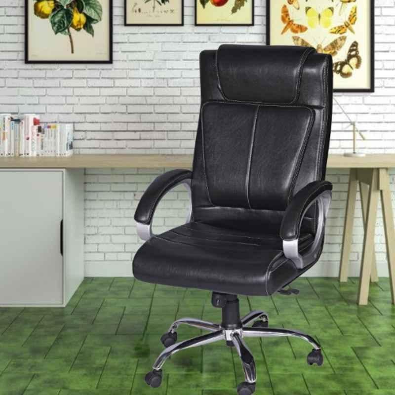 Heikin Fibbo Black High Back Leatherette DIY Executive Office Chair for Work from Home, HE-00031