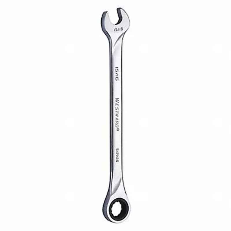 Westward 14 inch Alloy Steel Chrome Ratchet Wrench, 54PN86
