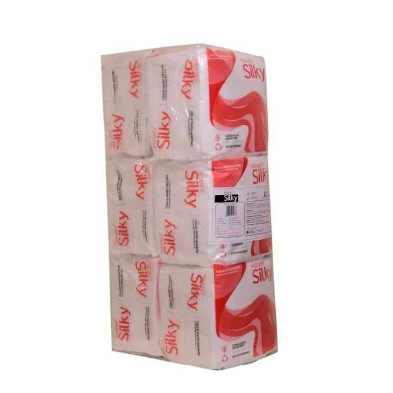 Premier Silky 90 Pcs 2 Ply Tissue Paper Napkin, Size: M (Pack of 6)