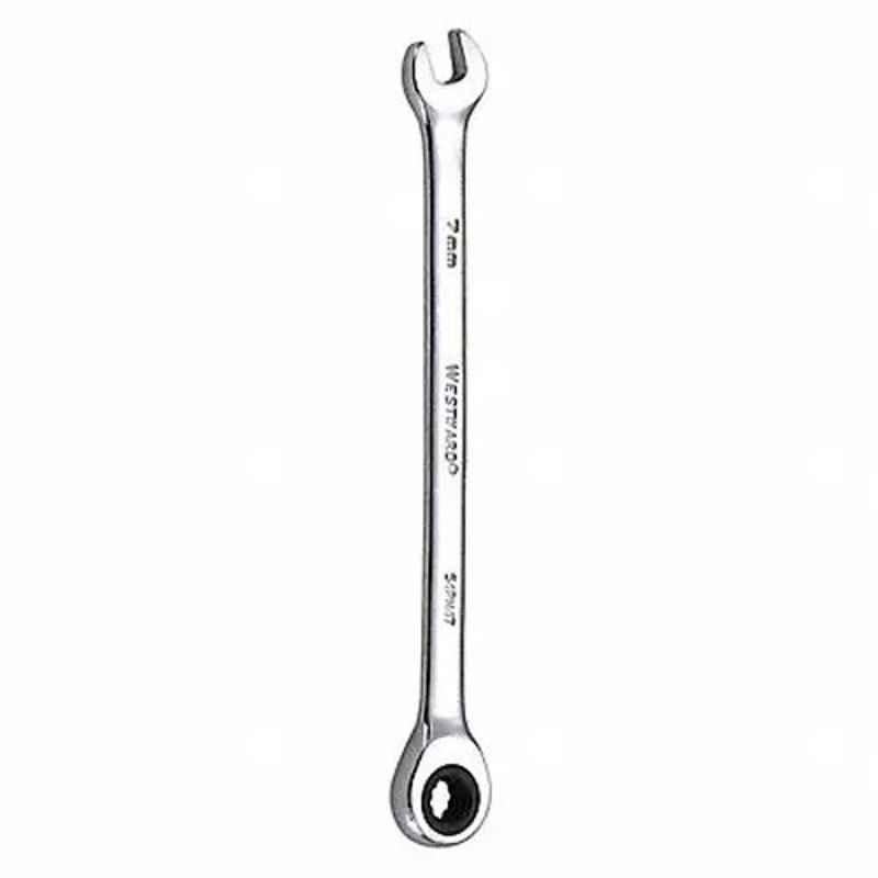 Westward 5-1/8 inch Alloy Steel Chrome Ratchet Wrench, 54PN47