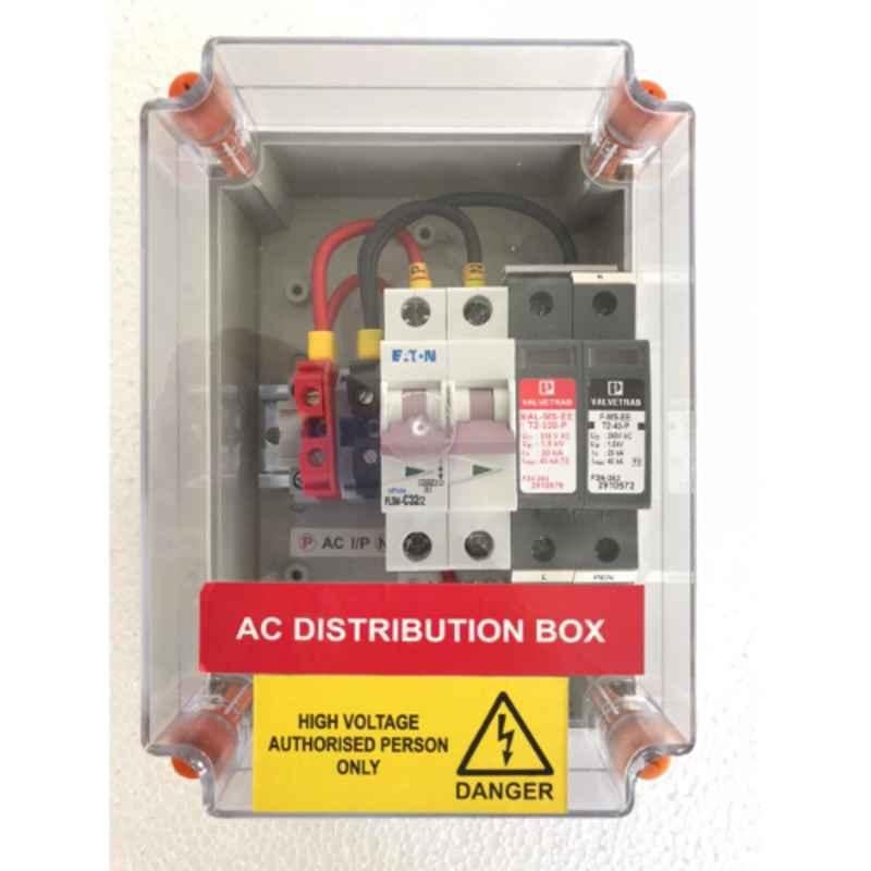 Daystar Single Phase Solar AC Distribution Box with 20 & 32A/2P AC MCB, 1 Pole AC SPD
