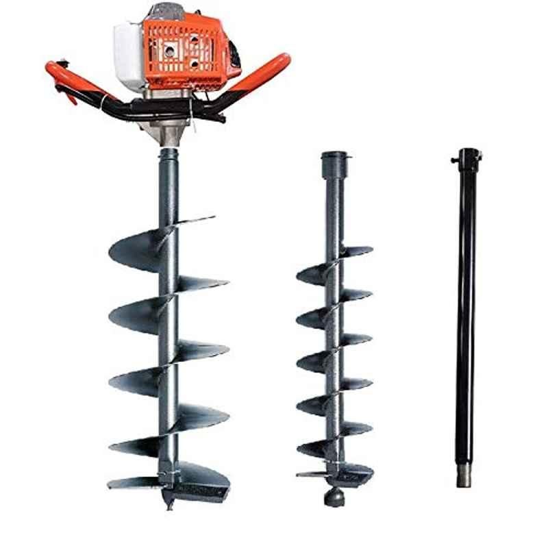 Mecstroke SM-EA68 68CC 2.2kW Heavy Duty Petrol Operated Earth Auger with 2 Drill Bit & Extension Pipe, SM122NR