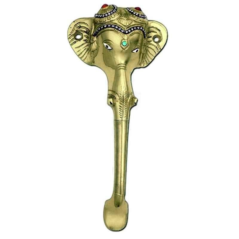 Smart Shophar 8 inch Brass Antique Ganesha Ekadanta Pull Handle, SHA10PH-EKAD-AN08-P1 (Pack of 4)