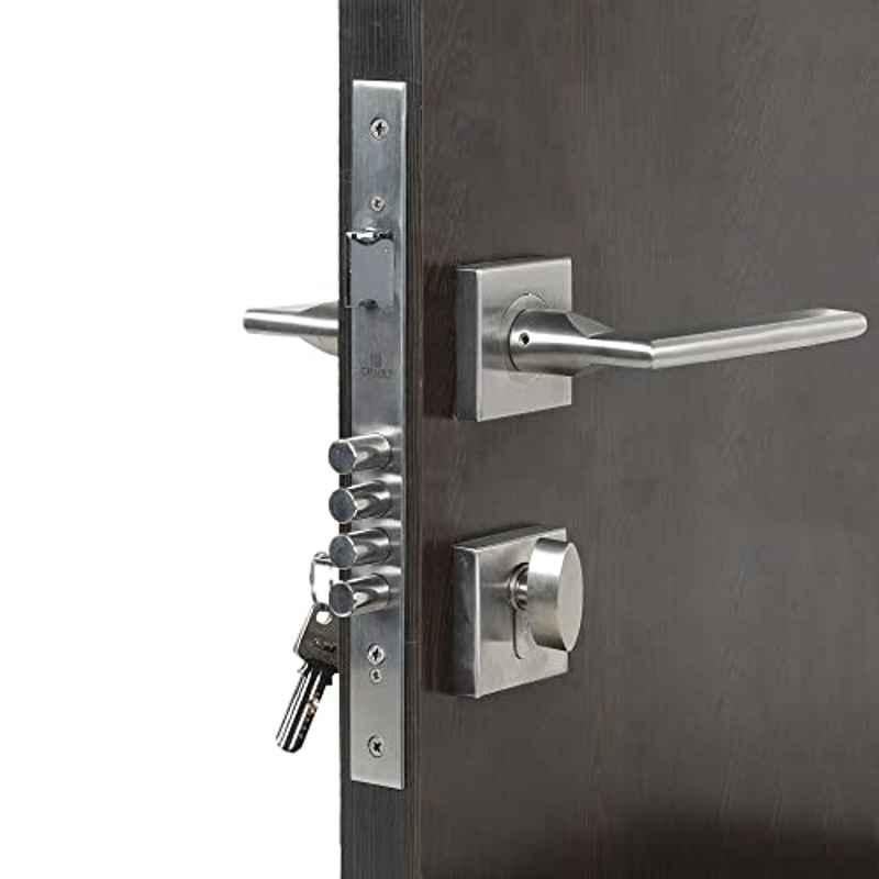 Homexpert Rose Luna-R-OSK 60mm Stainless Steel Silver One Side Key Mortise Door Lock Set