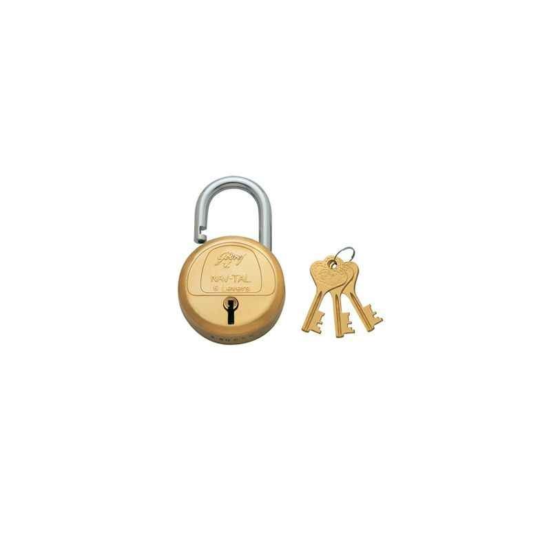 Godrej Navtal 6 Levers Brass Padlock (3 Keys), 3279