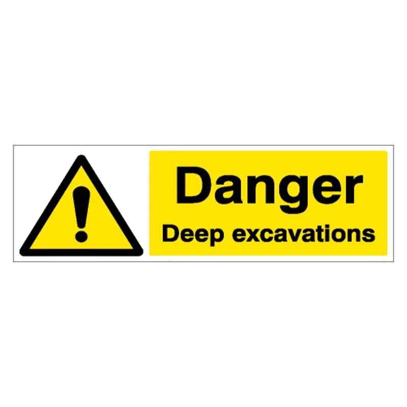 SUNSIGNS 300x100mm Vinyl Danger Deep Excavations Signage, SN0114VNLOTHPIXAG