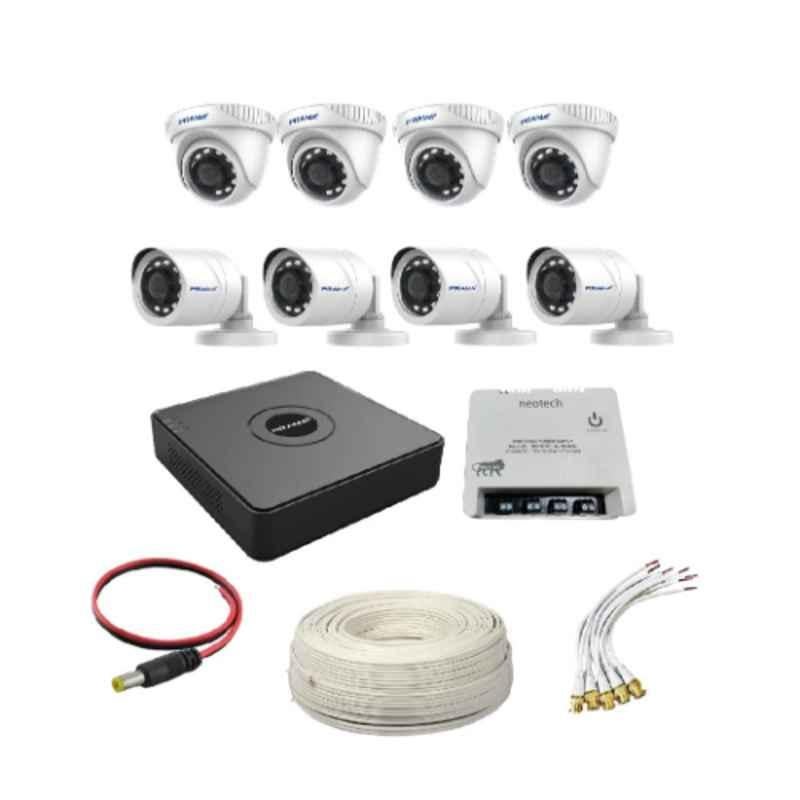 Prama 2MP 4 Dome 4 Bullet Camera with 8 Channel DVR Camera Kit