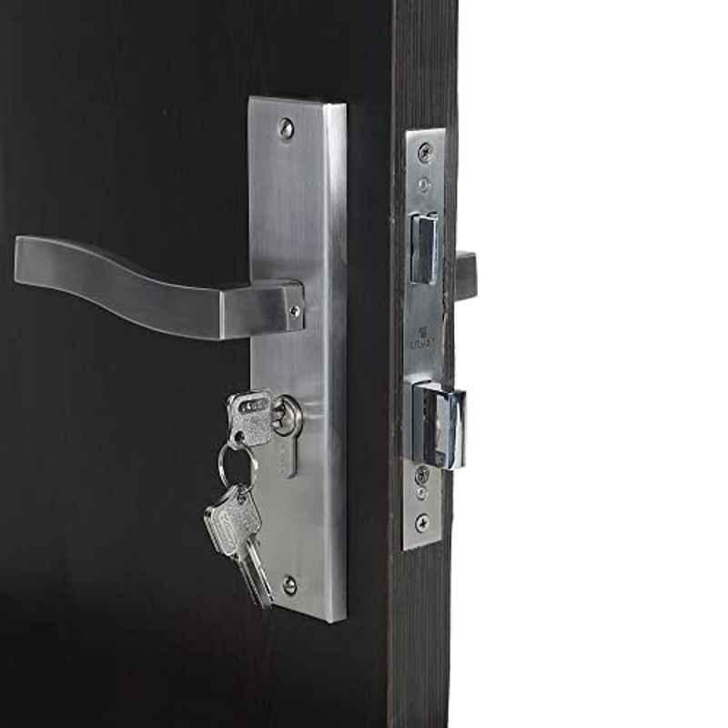 Homexpert Viva-CYS-BSK 8 inch 60mm Stainless Steel Silver Cylindrical Plate Both Side Key Mortise Door Lock Set