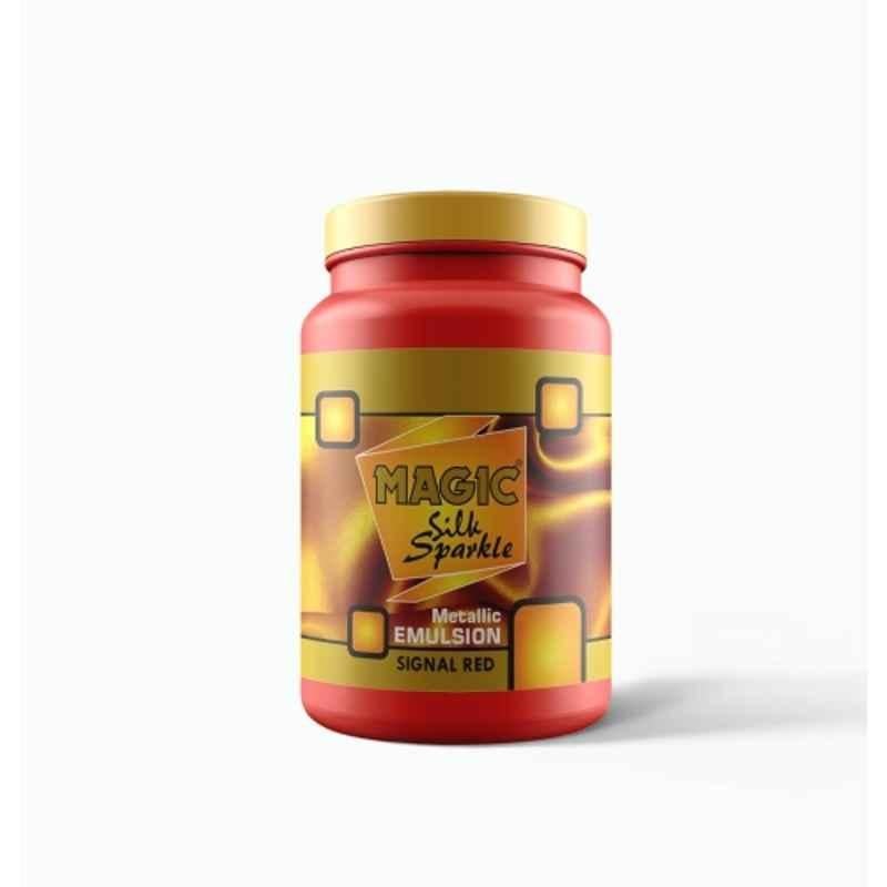 Magic Paints Silk Sparkle 100ml Signal Red Metallic Emulsion Acrylic Paint
