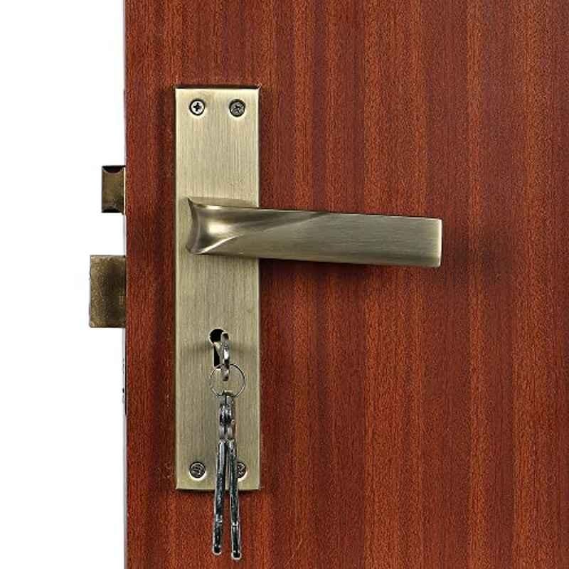 Voltizi 70mm â€ŽZinc â€ŽAntique Finish Mortise Door Long Keyed Lock Set for Main Door Long Keyed, CRZ016