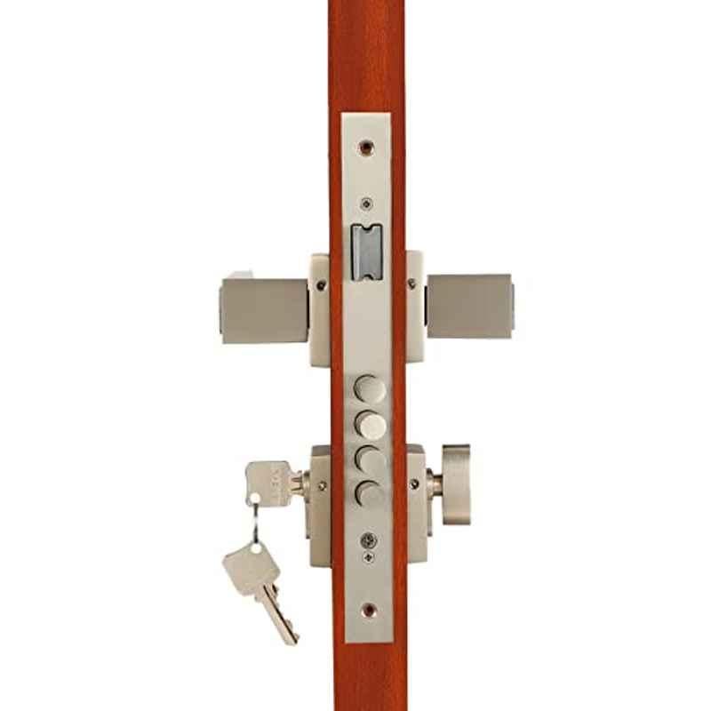 Voltizi 70mm â€ŽZinc â€ŽSatin Finish Rose Mortise Door Lock Set for Main Door, CRZ018
