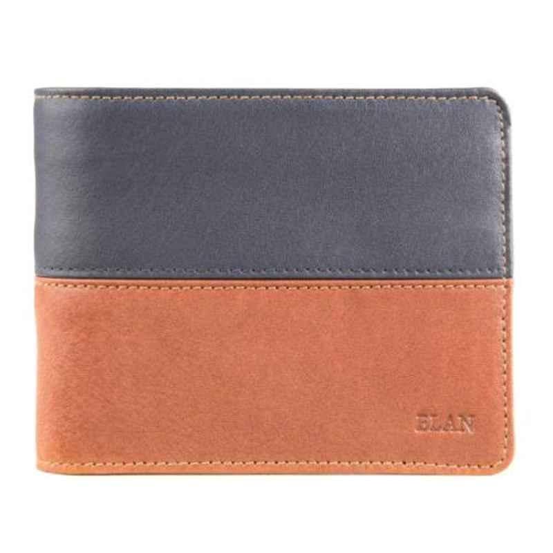 Elan 11x2.7x9cm 12 Slots Leather Tan Elan Leather Bifold Card Wallet with Flap (Tan), EI-1364-TN