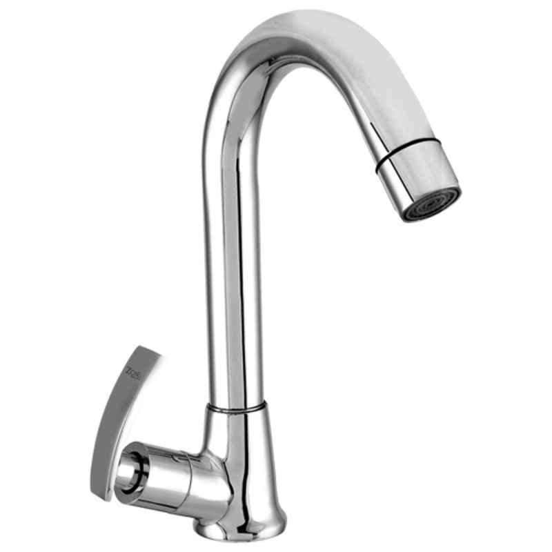 Zoie Viva Brass Silver Chrome Finish Kitchen Sink Tap with Swivel Spout, Z28013