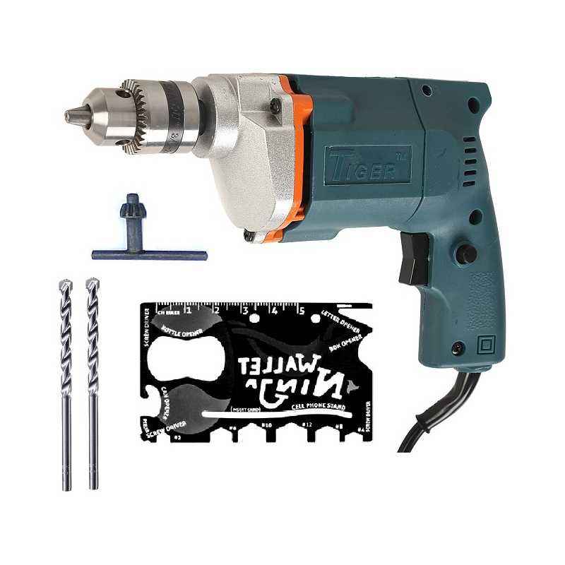 Tiger TGP10 10mm Electric Drill Machine with 2 Masonry Bits & 1 Ninja Wallet