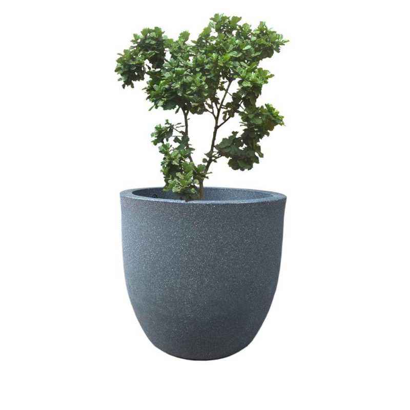 Fox B 15 Inch Round Grey German Polymer Planter, FOX-PCUP-14-G