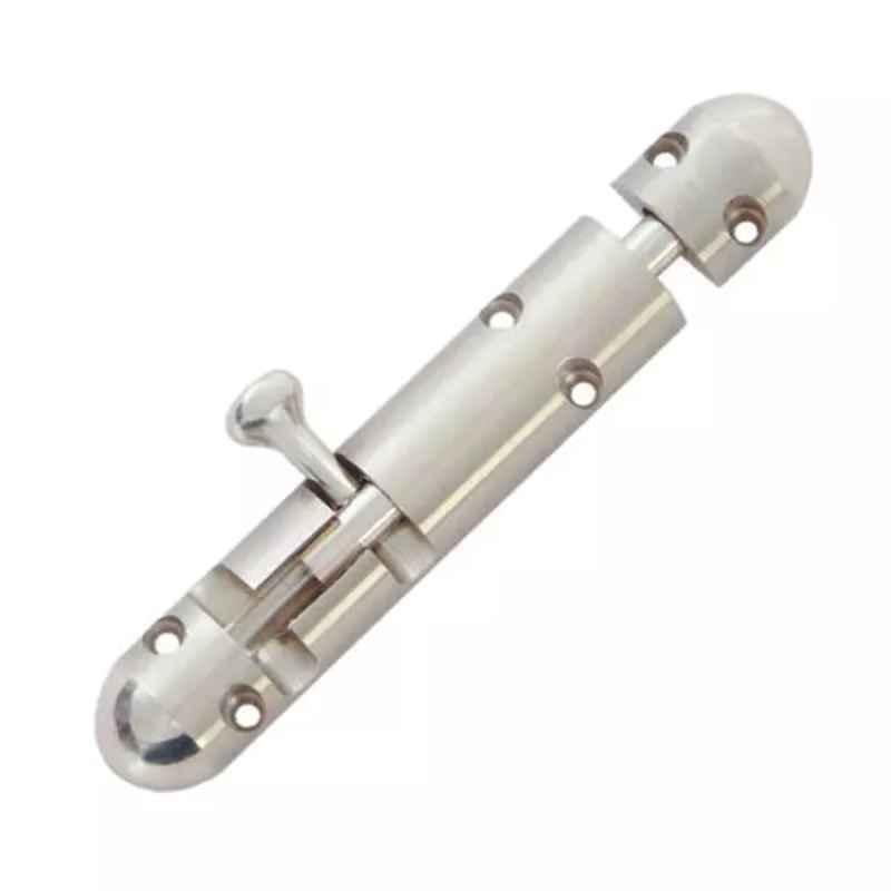 Yale 10 inch Round Stainless Steel Silver Satin Finish Tower Bolt, YTB-10HR-SS