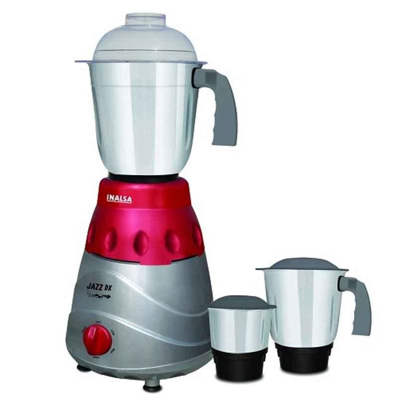 Inalsa Jazz Dx 780W ABS Grey & Maroon Mixer Grinder with 3 Jars