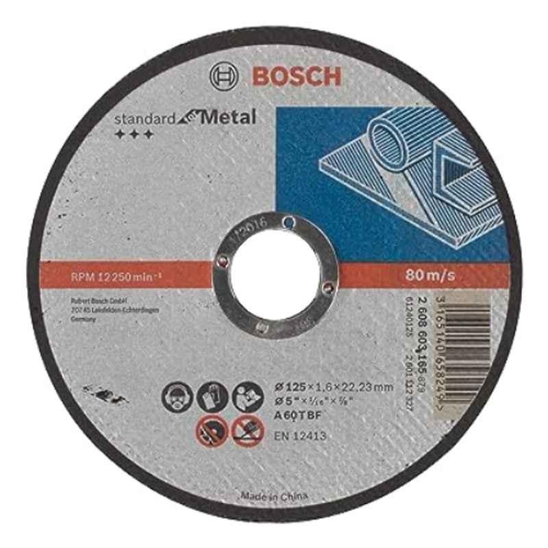 Bosch 125x1.6x22.23mm A60 T-BF Metal Straight Cutting Disc, 2608603165 (Pack of 25)