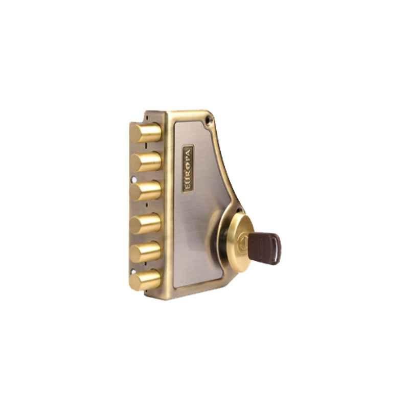 Europa 18mm Satin Nickel Hexabolt Main Door Lock with 6 Dead Bolts, H641