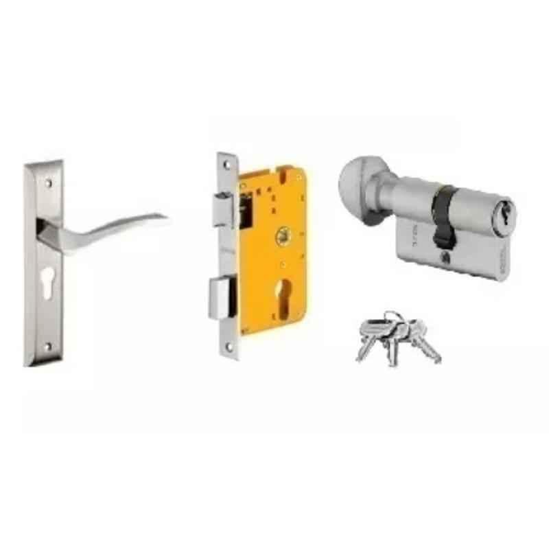 Dorset HL Series Fina 60mm Stainless Steel Patina Finish Door Handle Lock Set with Knob & Key (Pack of 4)