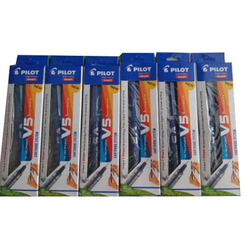 Luxor Pilot V-5 Blue Plastic Cartridge Ink Pen, 880 (Pack of 100)