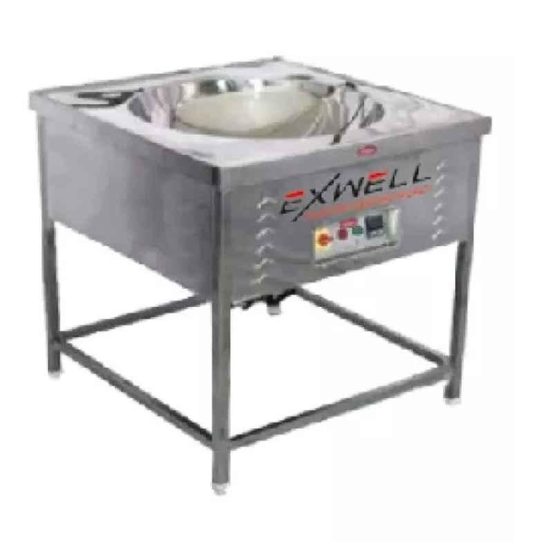 Exwell 16 inch Stainless Steel Silver Electric Kadai with Stand, Capacity: 6 L