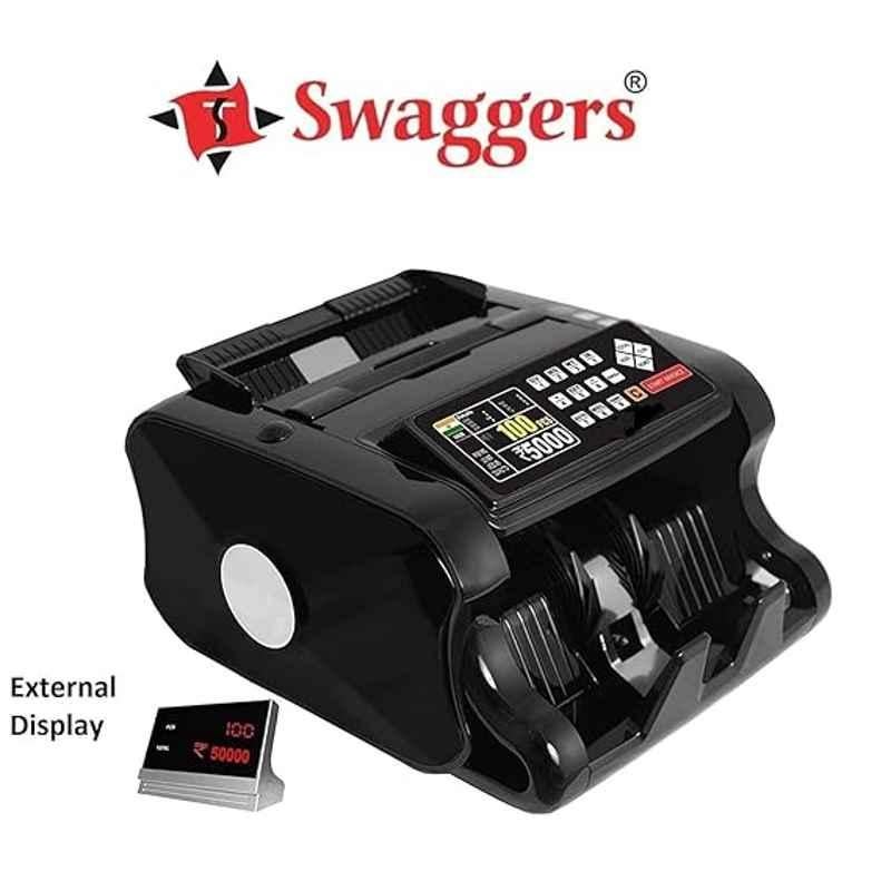 Swagger Mix Value Note Counting Machine, 150pcs | LCD,75W | UV,MG,IR,MT | 1000 Notes/Min, Fake Note Detection,Black