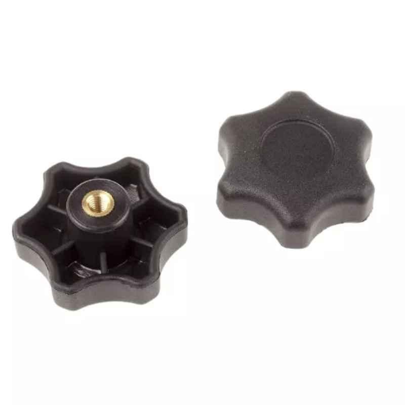 RS Pro M6 Black Multiple Lobes Clamping Knob, 161105
