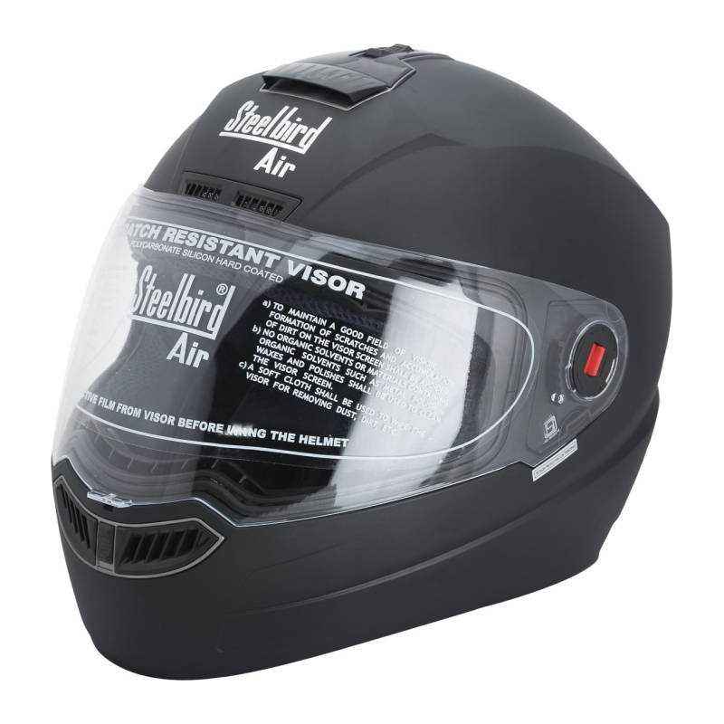 Steelbird SBA-1 Motorbike Classy Black Full Face Helmet, Size (Large, 600 mm)