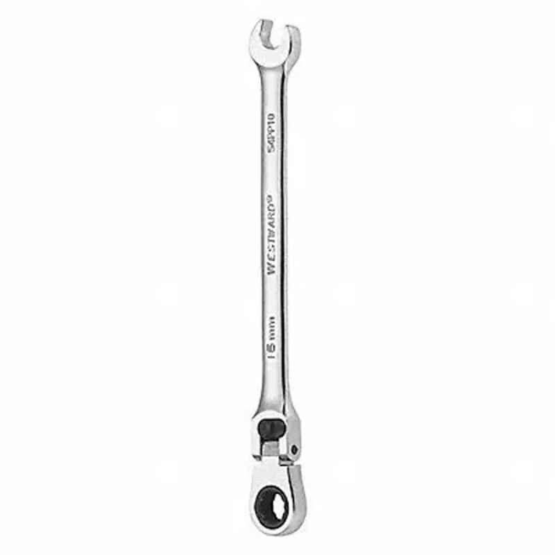 Westward 9-1/2 inch Alloy Steel Chrome Ratchet Wrench, 54PP10