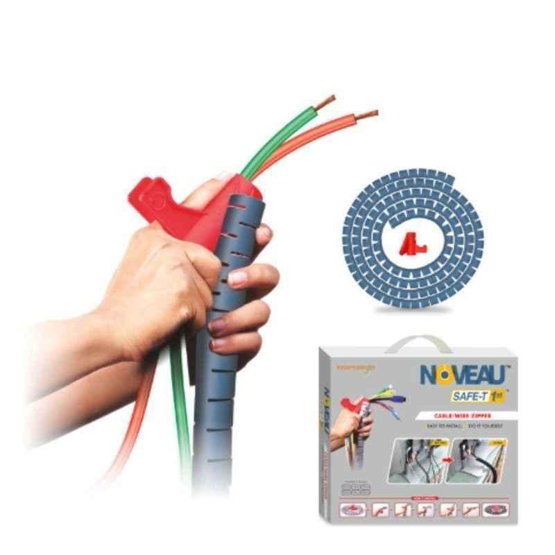 Noveau Safe-T-1ST 10mm 1.5mm Virgin HDPE Metallic Blue Cable Zipper with Colour Box, NSFZ10MU1105 (Pack of 2)