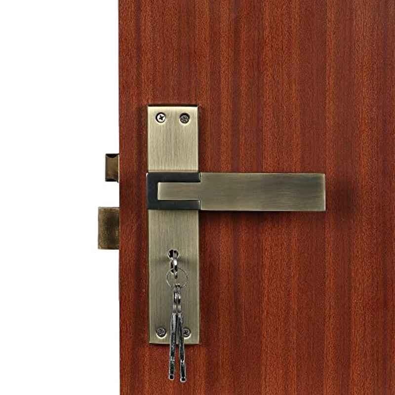 Voltizi 70mm â€ŽZinc â€ŽAntique Finish Mortise Door Long Keyed Lock Set for Main Door Long Keyed, CRZ019