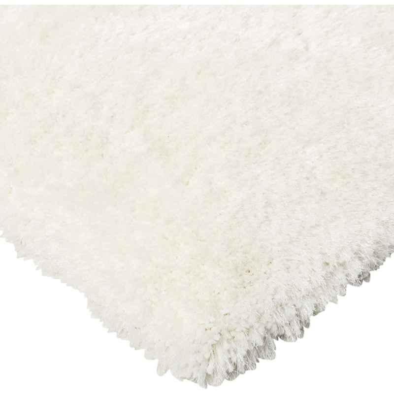Carpetify 3x5ft White Luxury Shaggy Solid Plain Fluffy Fur Carpet Rug, 1007YZGUIFK