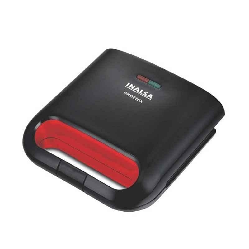 Inalsa Phoenix Grill 750W 4 Slice Black & Red Sandwich Toaster