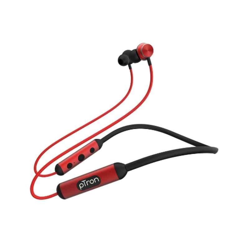 Ptron Ultima Black & Red Water Resistant Wireless Headphones