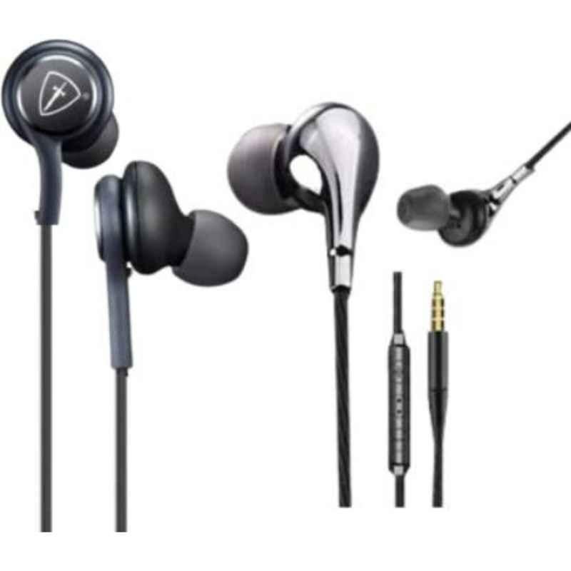 Tiitan S8 Black Wired Earphones & S10 Wired Headset with Mic Combo