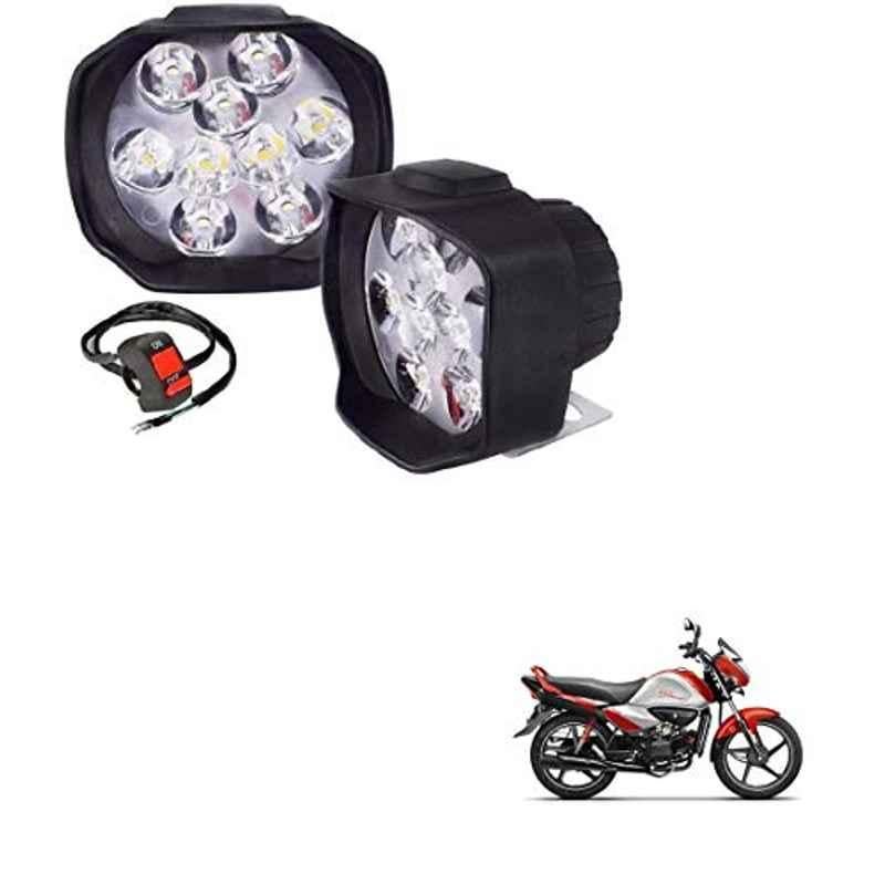 Kozdiko 2 Pcs Sheen 15W 9 LED 6000k Transformer Bumble Bee Style LED Fog Light Set for Hero Splendor iSmart, koz_81311