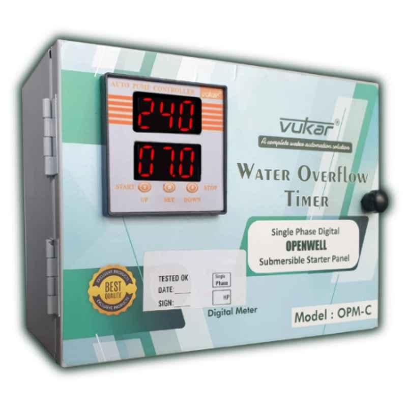 Vukar OPM-C 1HP Single Phase Digital Openwell Submersible Motor Starter Panel with Dry Run & Overload Protection, OPM-C2