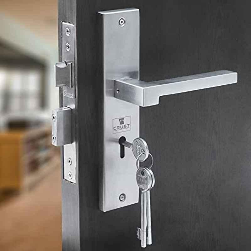Voltizi Amity 8 inch Stainless Steel Matt Finish Key Plate Mortise Door Lock Handle Set with 3 Keys