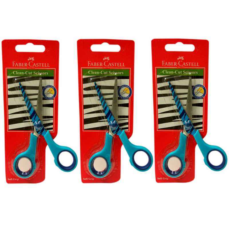 Faber-Castell Clean Cut School Scissors, 170103 (Pack of 3)
