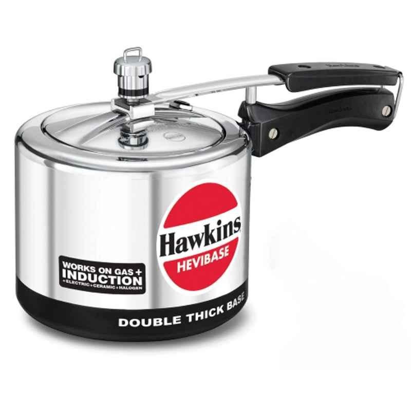 Hawkins IH30 Silver 3 Litre Hevibase Aluminium Induction Model Pressure Cooker
