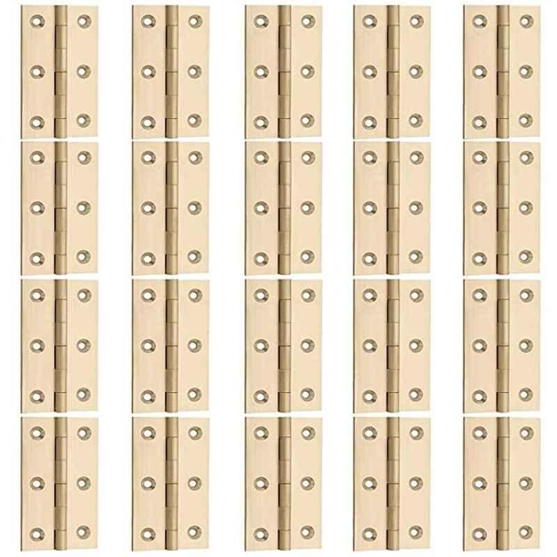 Screwtight 3 inch Brass Polished Door & Cabinet Butt Hinge, B170107PB-20p (Pack of 20)