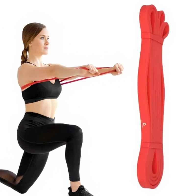 Healthtrek 15-30lbs Light Red Latex Rubber Power Fitness Band, 2023PBL