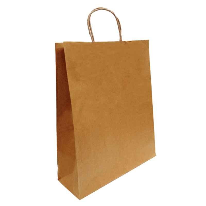 Dutta Enterprise 12x4x15 inch Brown Kraft Paper Bag , 0004 (Pack of 100)