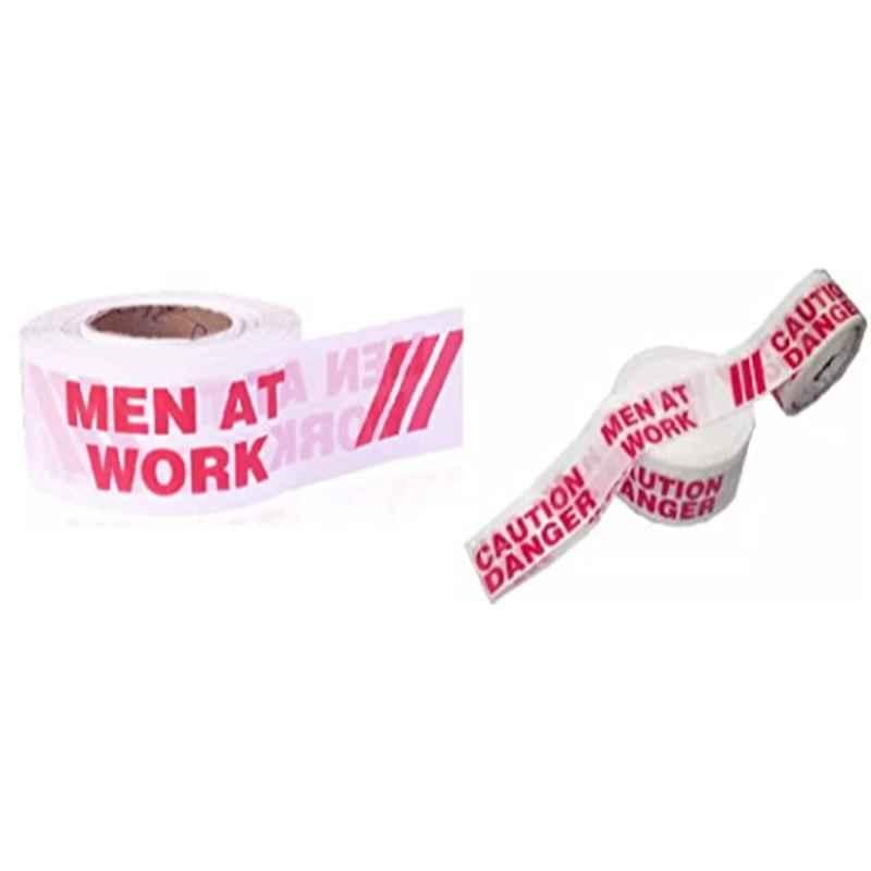 Singhal 250m Polyethylene Red & White Barricading Tape, VC02 (Pack of 2)