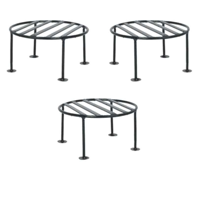 Blume PS-RND-RL-3 10 inch Metal Black Round Ring Legs Plant Stand (Pack of 3)