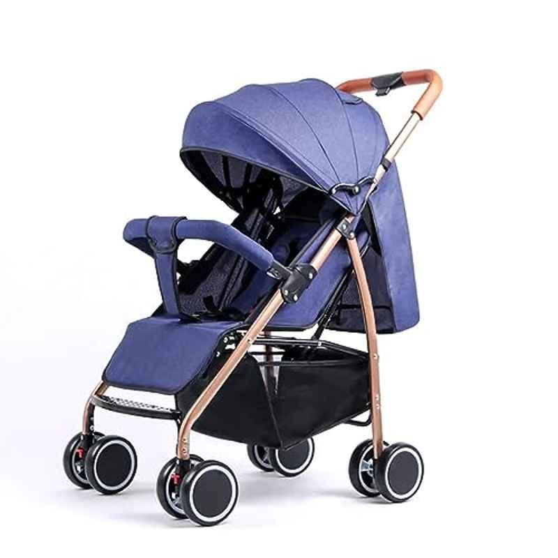 Safe-O-Kid Blue Baby Travel Stroller with XL Canopy & 5 Point Safety Harness for 0 to 3 Years Baby, SOK9STROLL004