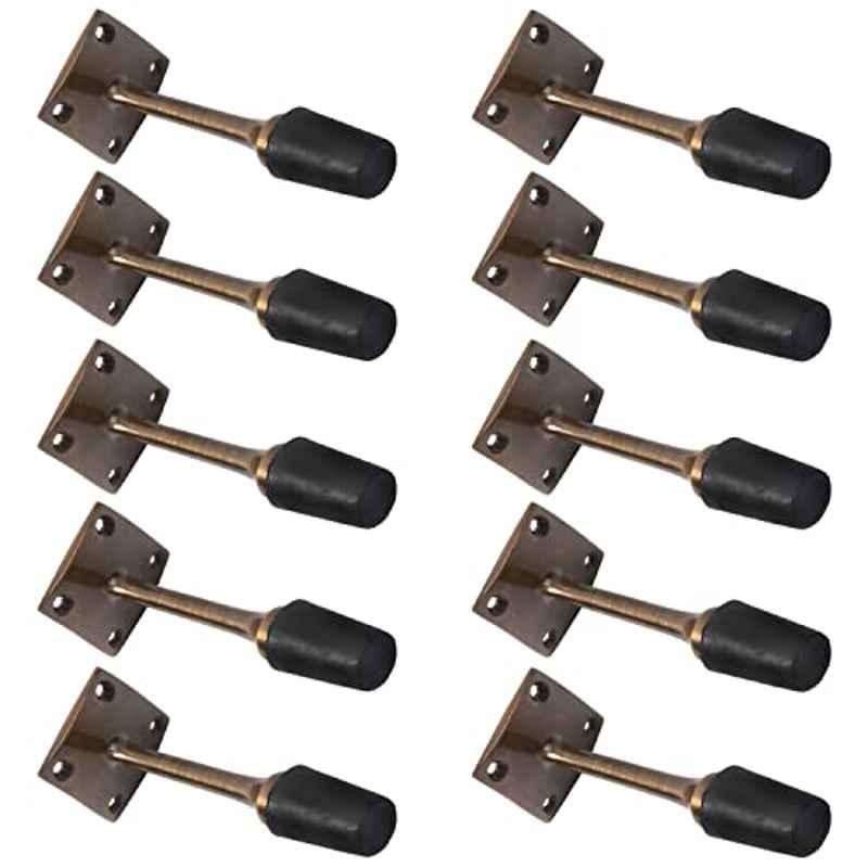 Screwtight 3 inch Zinc Antique Brass Wall Mounted Door Stopper, Z230101A-10 (Pack of 10)