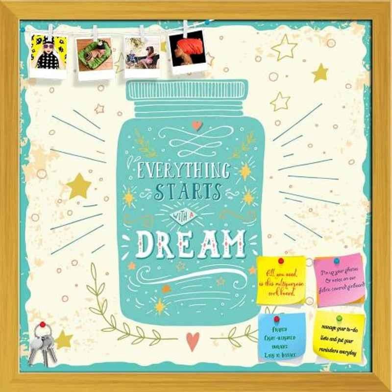 ArtzFolio 40.6x40.6x1cm Golden Printed Bulletin Notice Pin Soft Board, AZSAO41691449BLB_FR_L_02_GD