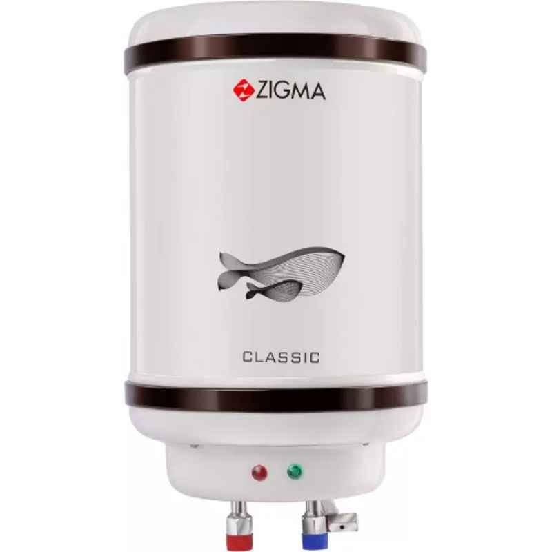 Zigma 2000W 10 Litre Classic Stainless Steel 304 Vertical Storage Water Geyser with Copper Element